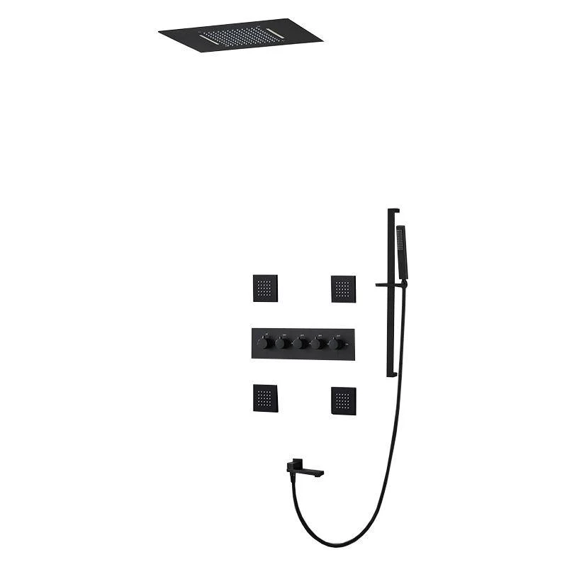 Ceiling Mounted Square Metal Shower Tap Massage Shower System -Bathlova