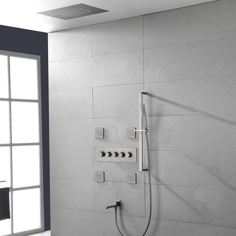 Ceiling Mounted Square Metal Shower Tap Massage Shower System -Bathlova