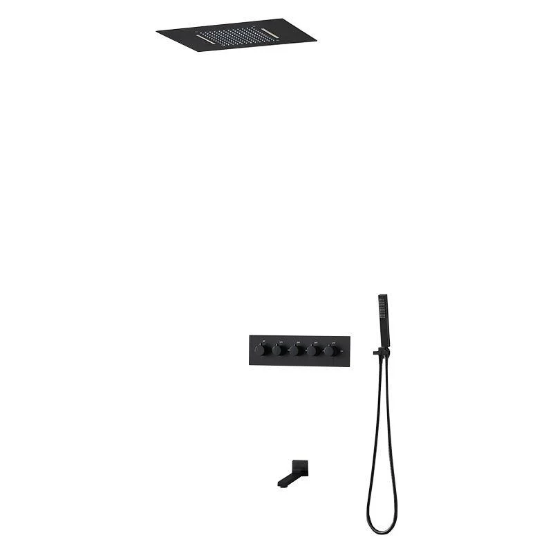 Ceiling Mounted Square Metal Shower Tap Massage Shower System -Bathlova