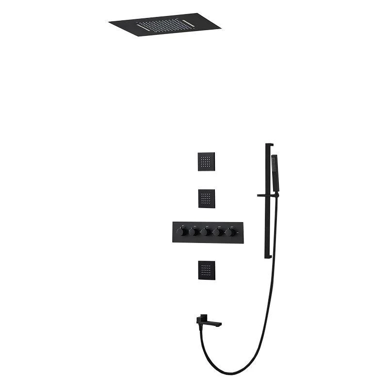 Ceiling Mounted Square Metal Shower Tap Massage Shower System -Bathlova