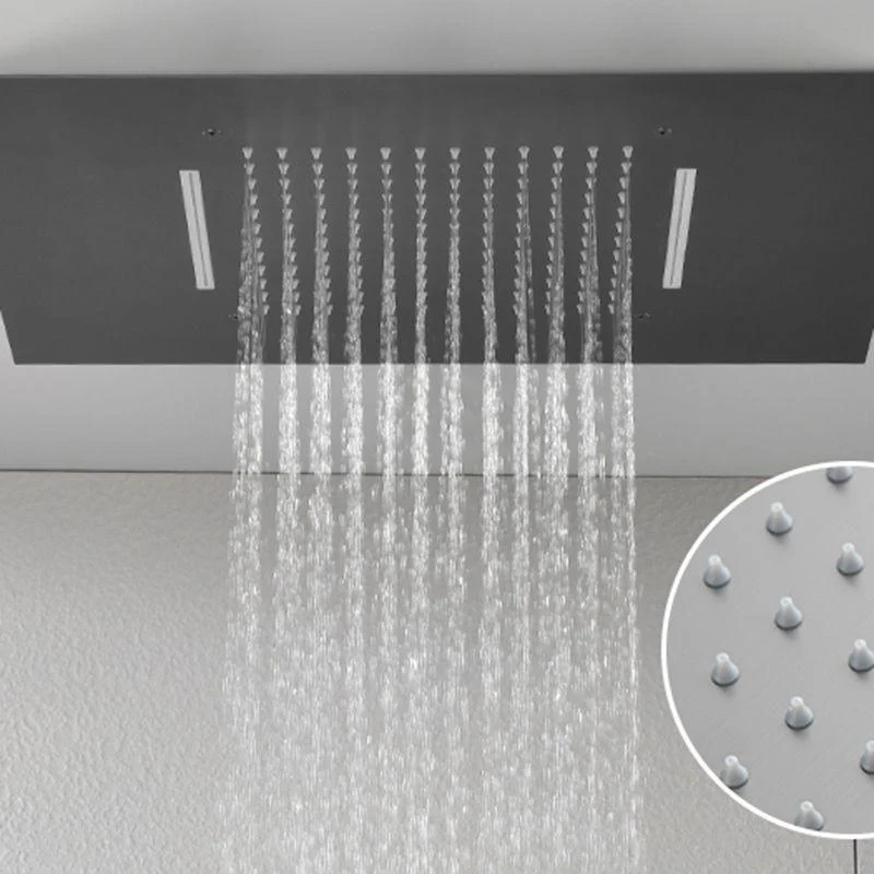 Ceiling Mounted Square Metal Shower Tap Massage Shower System -Bathlova