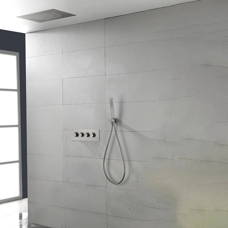 Ceiling Mounted Square Metal Shower Tap Massage Shower System -Bathlova