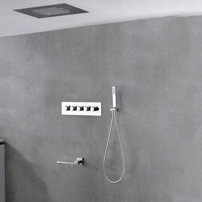 Ceiling Mounted Square Metal Shower Tap Massage Shower System -Bathlova