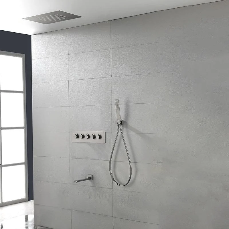 Ceiling Mounted Square Metal Shower Tap Massage Shower System -Bathlova