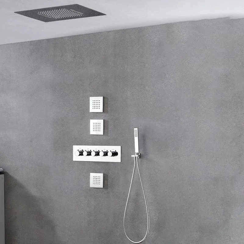 Ceiling Mounted Square Metal Shower Tap Massage Shower System -Bathlova