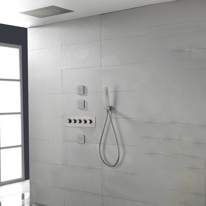 Ceiling Mounted Square Metal Shower Tap Massage Shower System -Bathlova