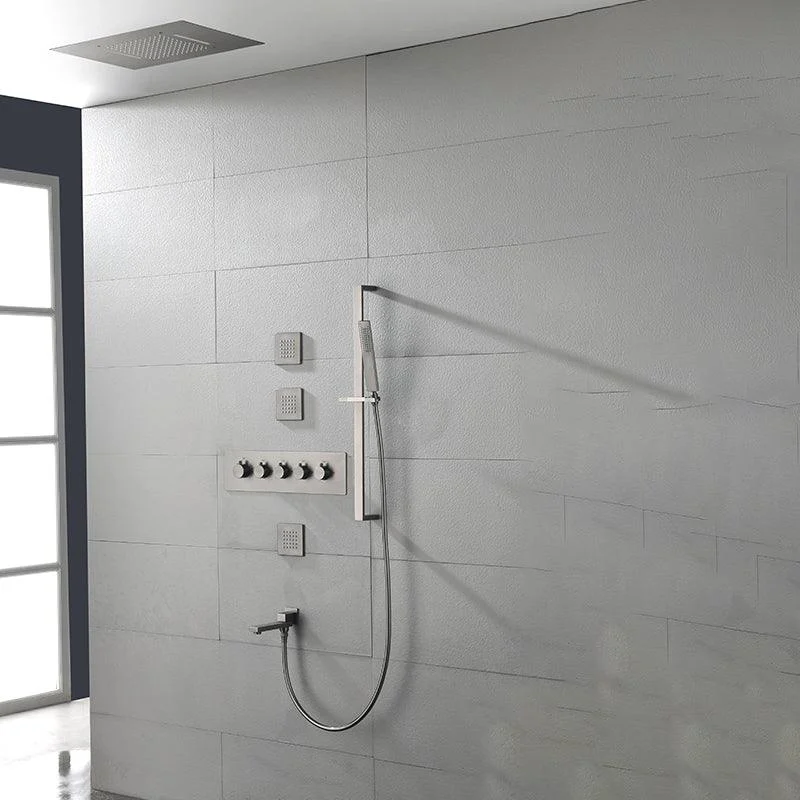 Ceiling Mounted Square Metal Shower Tap Massage Shower System -Bathlova