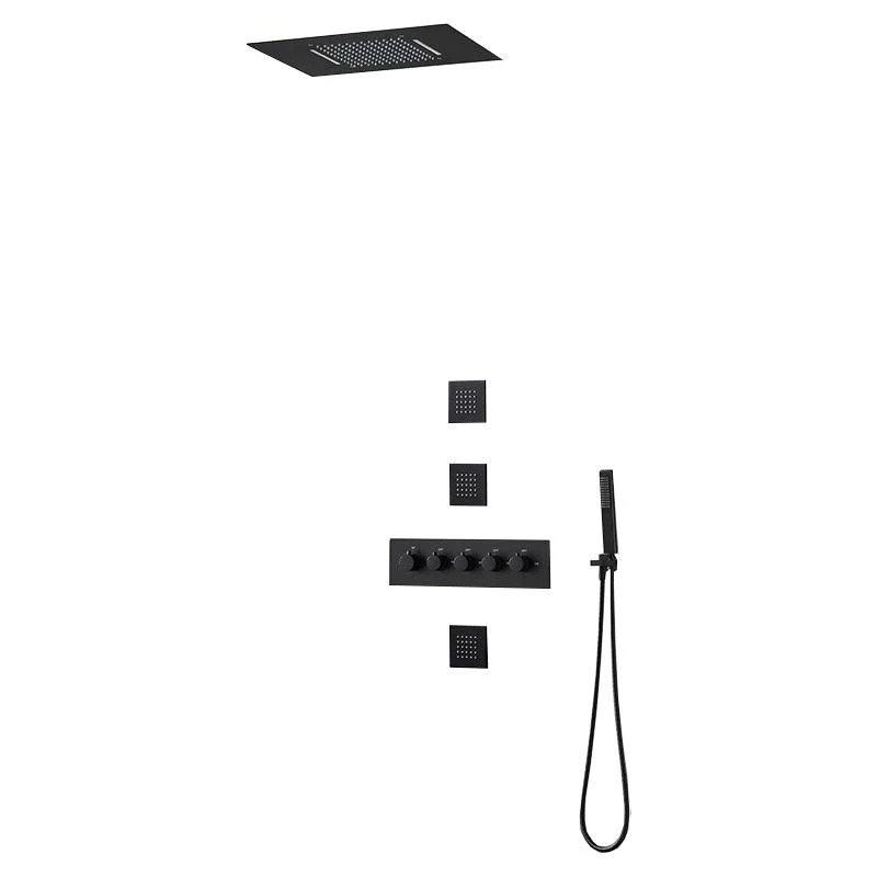 Ceiling Mounted Square Metal Shower Tap Massage Shower System -Bathlova