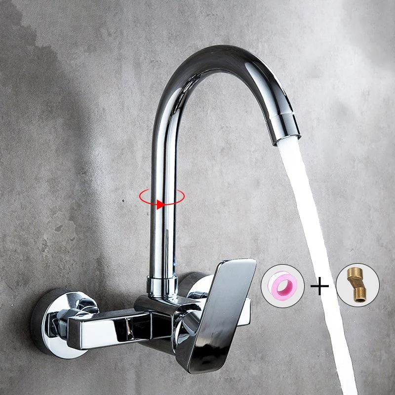 Centerset Bathroom Sink Tap Single-handle Swivel Spout Centerset Tap -Bathlova