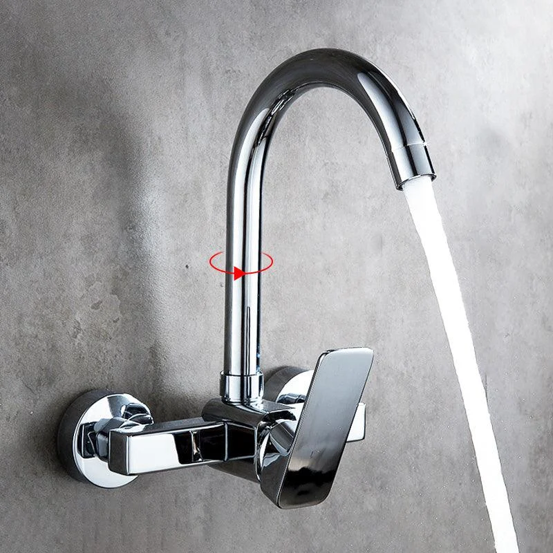 Centerset Bathroom Sink Tap Single-handle Swivel Spout Centerset Tap -Bathlova