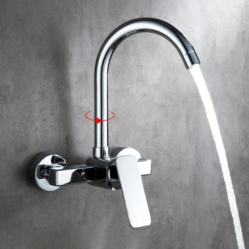 Centerset Bathroom Sink Tap Single-handle Swivel Spout Centerset Tap -Bathlova