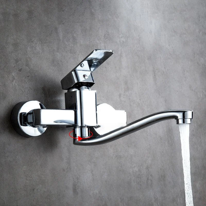 Centerset Bathroom Sink Tap Single-handle Swivel Spout Centerset Tap -Bathlova