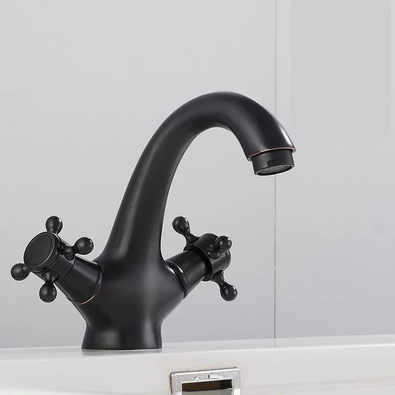 Centerset Lavatory Tap One Hole Bathroom Tap with 2 Cross Handles -Bathlova