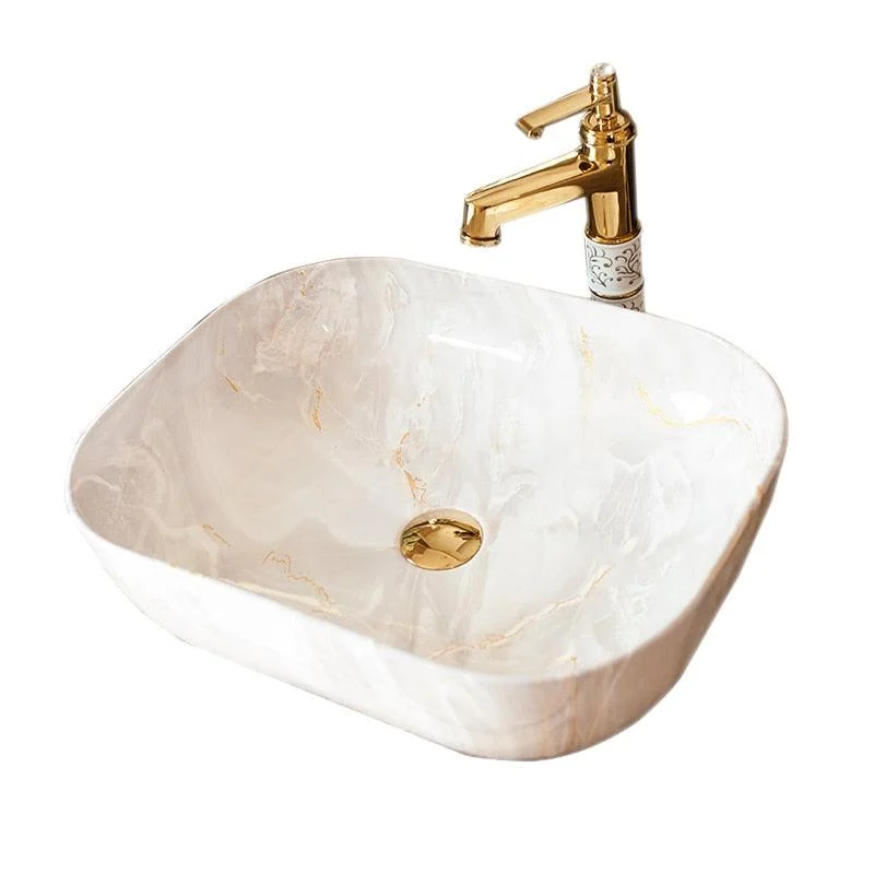 Ceramic Counter Basin Wash Basin Square European Style Art Basin -Bathlova