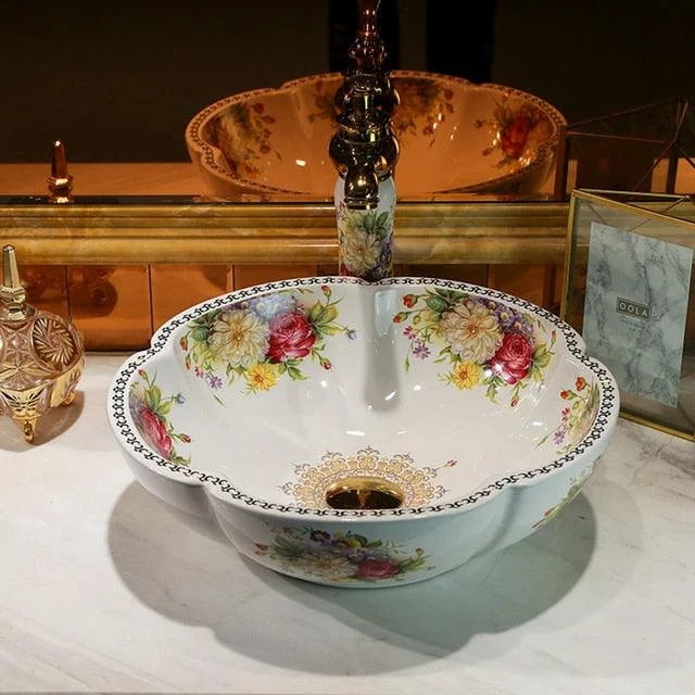 Ceramic Countertop Wash Basin Bathroom Vessel Sink Bowl for Vanity Top -Bathlova