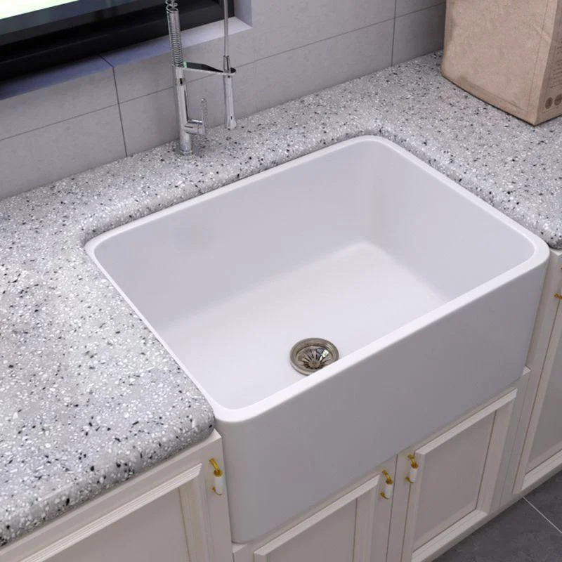 Ceramic Kitchen Sink Single Basin Contemporary Style Kitchen Sink(Not Including Tap) -Bathlova