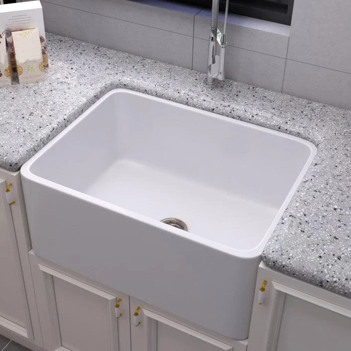 Ceramic Kitchen Sink Single Basin Contemporary Style Kitchen Sink(Not Including Tap) -Bathlova