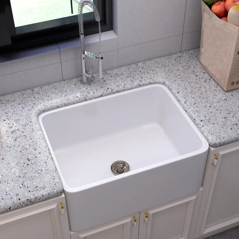 Ceramic Kitchen Sink Single Basin Contemporary Style Kitchen Sink(Not Including Tap) -Bathlova