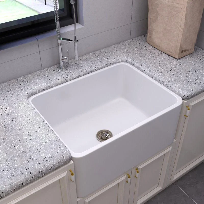 Ceramic Kitchen Sink Single Basin Contemporary Style Kitchen Sink(Not Including Tap) -Bathlova