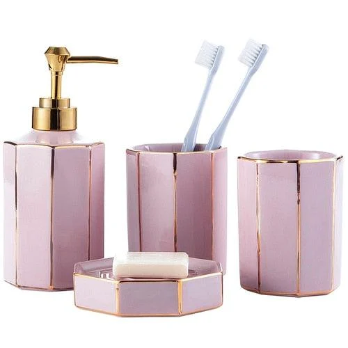 Ceramic Set 4-piece Bathroom Set Bathroom Decoration Accessories -Bathlova