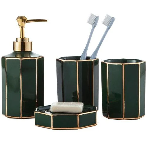 Ceramic Set 4-piece Bathroom Set Bathroom Decoration Accessories -Bathlova