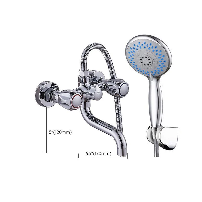 Chrome Bath Tap Trim Wall Mounted Swivel Spout with Handheld Shower -Bathlova