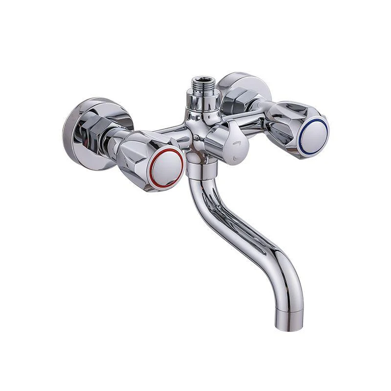 Chrome Bath Tap Trim Wall Mounted Swivel Spout with Handheld Shower -Bathlova