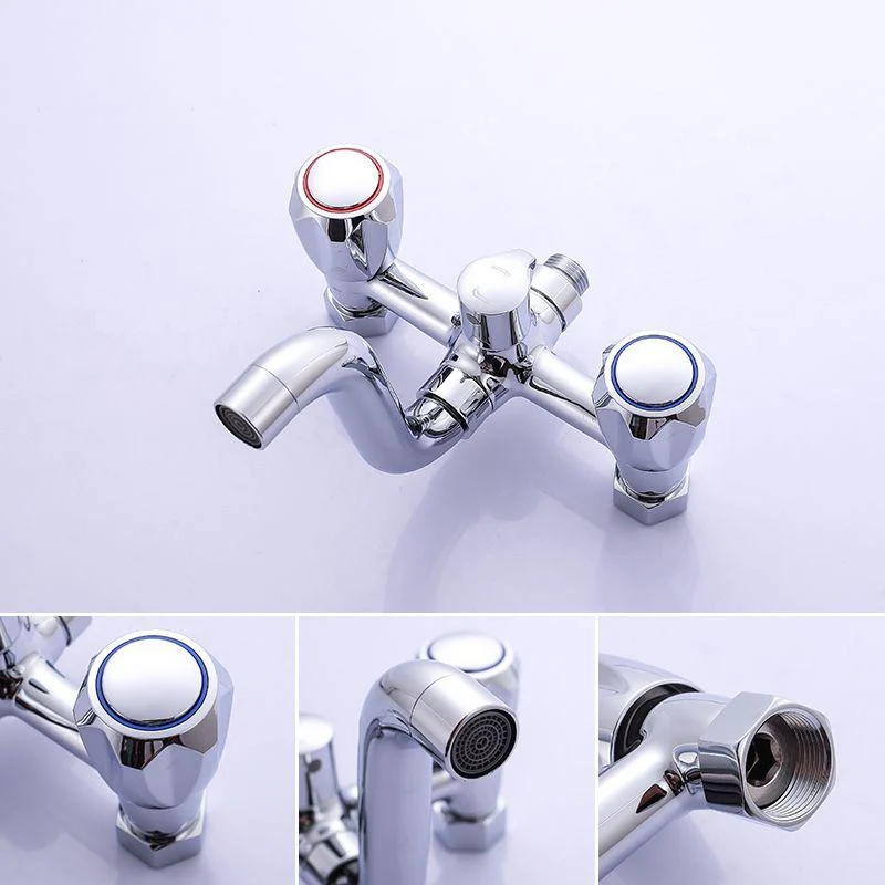 Chrome Bath Tap Trim Wall Mounted Swivel Spout with Handheld Shower -Bathlova