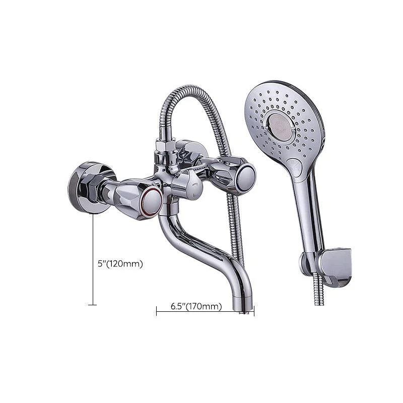 Chrome Bath Tap Trim Wall Mounted Swivel Spout with Handheld Shower -Bathlova