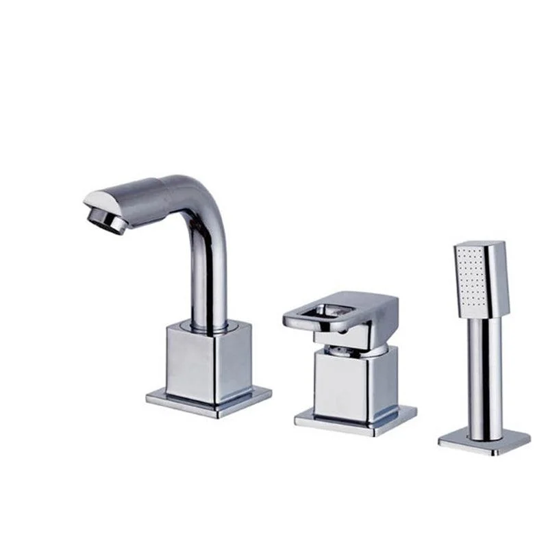 Chrome Bath Tap Trim with Lever Handle Deck Mount Tub Tap -Bathlova