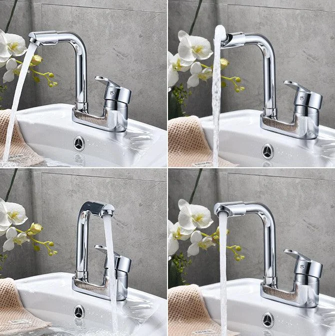 Chrome Circular Vessel Sink Tap Swivel Spout Tap for Bathroom -Bathlova