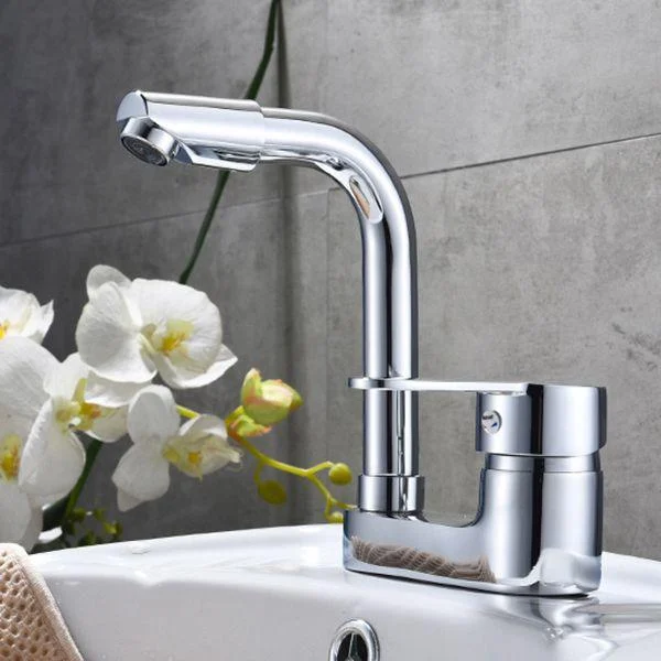 Chrome Circular Vessel Sink Tap Swivel Spout Tap for Bathroom -Bathlova