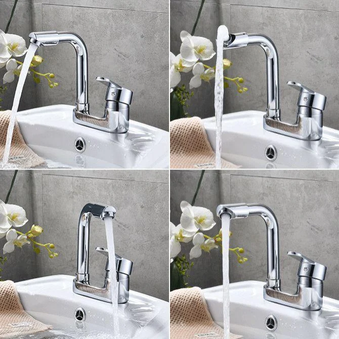 Chrome Circular Vessel Sink Tap Swivel Spout Tap for Bathroom -Bathlova