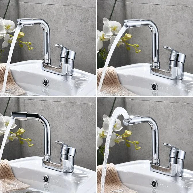 Chrome Circular Vessel Sink Tap Swivel Spout Tap for Bathroom -Bathlova