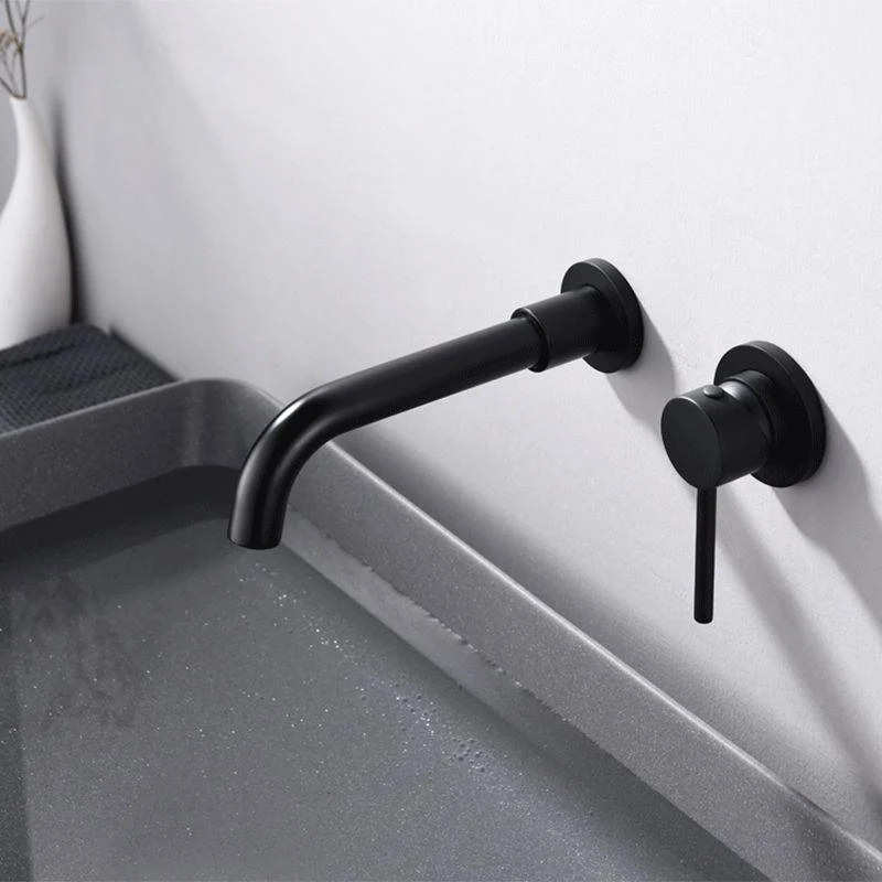 Circular Single Handle Bathroom Tap 2 Hole Wall Mounted Bathroom Tap with Swivel -Bathlova