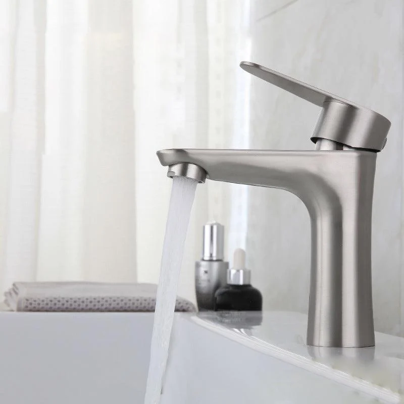 Circular Single Handle Bathroom Tap Single Hole Vessel Sink Tap in Chrome -Bathlova