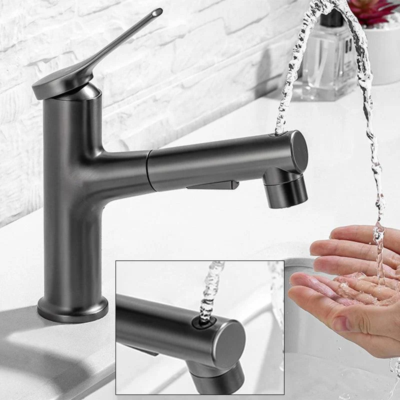 Circular Single Handle Bathroom Tap Single Hole Vessel Sink Tap with Swivel -Bathlova