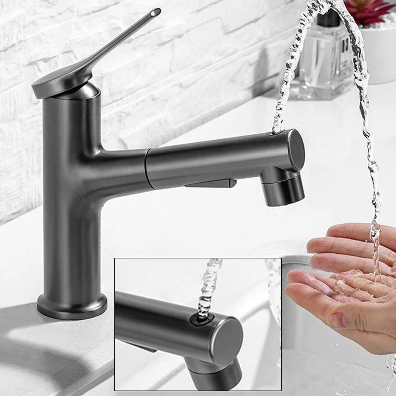 Circular Single Handle Bathroom Tap Single Hole Vessel Sink Tap with Swivel -Bathlova