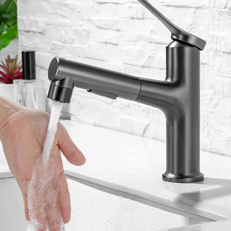 Circular Single Handle Bathroom Tap Single Hole Vessel Sink Tap with Swivel -Bathlova