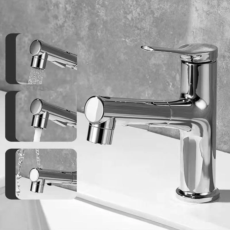 Circular Single Handle Bathroom Tap Single Hole Vessel Sink Tap with Swivel -Bathlova