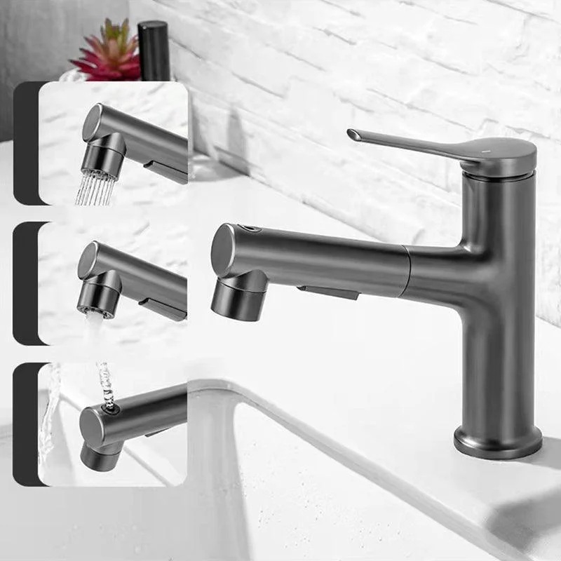 Circular Single Handle Bathroom Tap Single Hole Vessel Sink Tap with Swivel -Bathlova