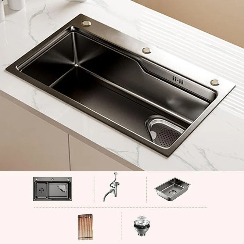 Contemporary Style Kitchen Sink Stainless Steel 3 Holes Drop-In Kitchen Sink -Bathlova