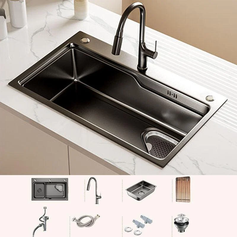 Contemporary Style Kitchen Sink Stainless Steel 3 Holes Drop-In Kitchen Sink -Bathlova