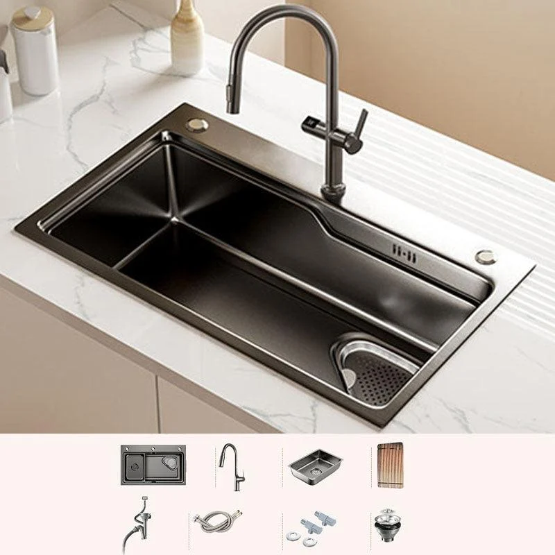 Contemporary Style Kitchen Sink Stainless Steel 3 Holes Drop-In Kitchen Sink -Bathlova