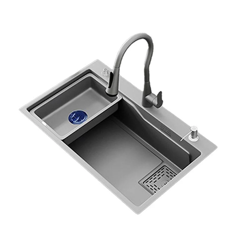 Contemporary Style Kitchen Sink Stainless Steel 3 Holes Kitchen Sink -Bathlova