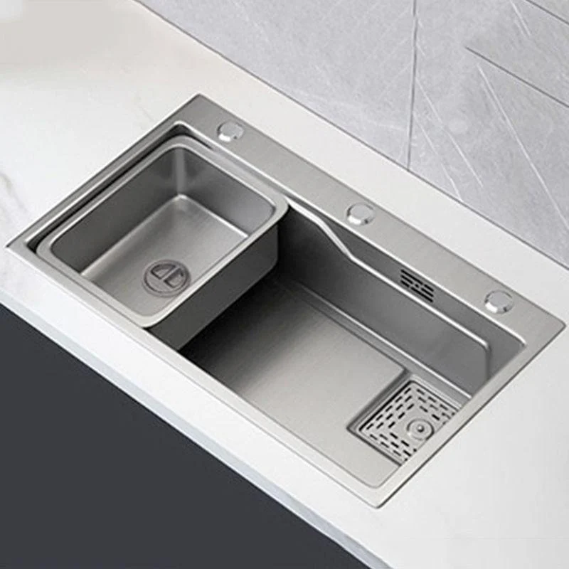 Contemporary Style Kitchen Sink Stainless Steel 3 Holes Kitchen Sink -Bathlova