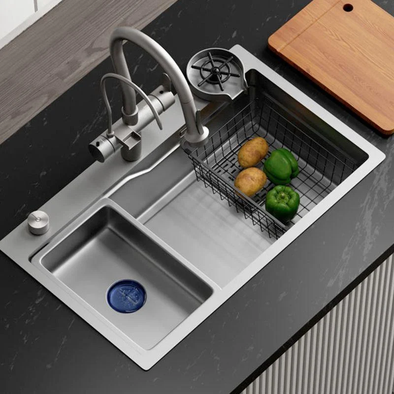 Contemporary Style Kitchen Sink Stainless Steel 3 Holes Kitchen Sink -Bathlova