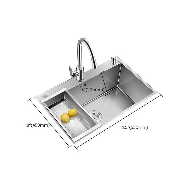 Contemporary Style Kitchen Sink Stainless Steel Colorfast Drop-In Kitchen Sink -Bathlova