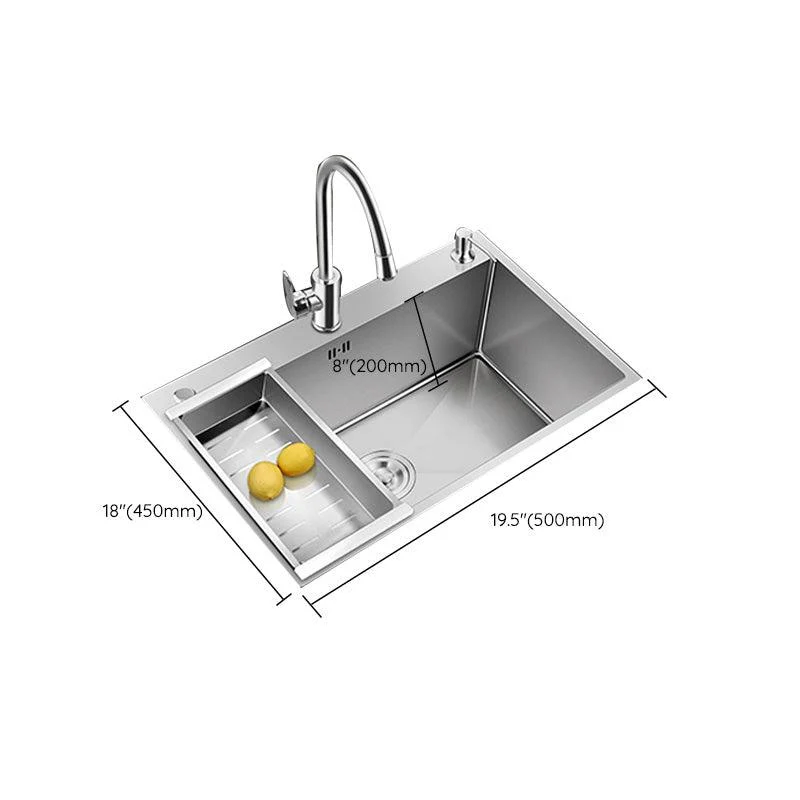 Contemporary Style Kitchen Sink Stainless Steel Colorfast Drop-In Kitchen Sink -Bathlova