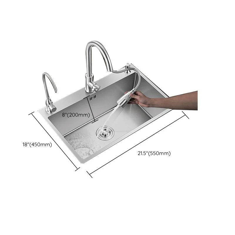 Contemporary Style Kitchen Sink Stainless Steel Colorfast Drop-In Kitchen Sink -Bathlova